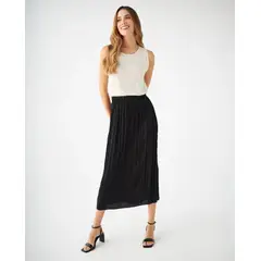 ESPRIT - Falda Larga Mujer con Efecto Corrugado