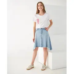 ESPRIT - Falda Corta Mujer de Demin