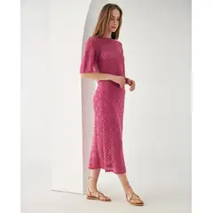 ESPRIT - Falda Midi Mujer con Textura