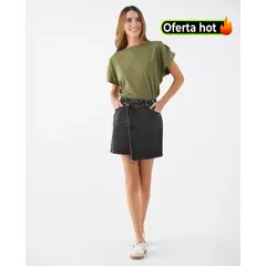 ESPRIT - Falda Corta Mujer Black Demin