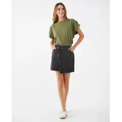 ESPRIT - Falda Corta Mujer Black Demin