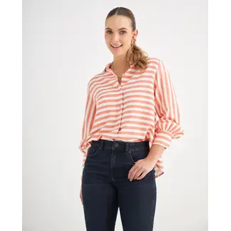 ESPRIT - Camisa para Mujer Estampado a Rayas Horizontales