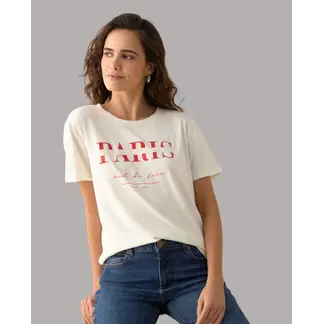 ESPRIT - Camiseta Mujer Cuello Redondo Bordada