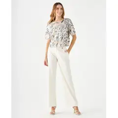 ESPRIT - Pantalón para Mujer con Detalles en la Pretina