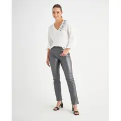 ESPRIT - Pantalón para Mujer con Efecto Metalizado