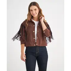 ESPRIT - Chaqueta Mujer Estilo Texano