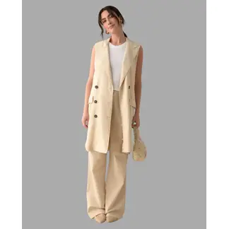 ESPRIT - Chaleco Mujer Cuello de Solapa