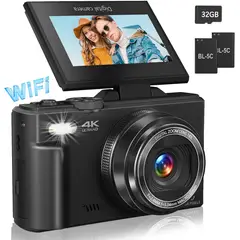 GENERICO - Cámara digital 4K para YouTube de 3 pulgadas zoom digital 18X vlogging