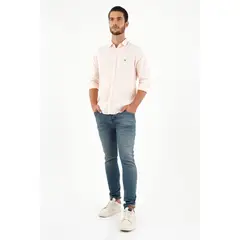 TENNIS - Camisa rosada manga larga para hombre