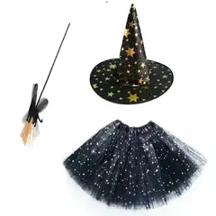 GENERICO - Disfraz De Bruja Dama Accesorios Sombrero Tutu Escoba