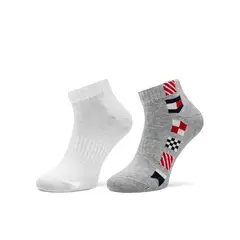 TOMMY HILFIGER - Pack gris de 2 medias tobilleros