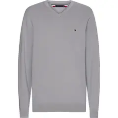 TOMMY HILFIGER - Saco Gris Tejido Essential De Cuello V