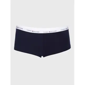 TOMMY HILFIGER - Boyshort azul con monogramas TH y logo en la cintura