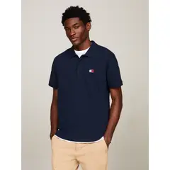 TOMMY HILFIGER - Polo azul de corte regular con parche de Tommy Tommy Jeans