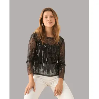 ESPRIT - Camisa Mujer Manga Larga con Transparencias