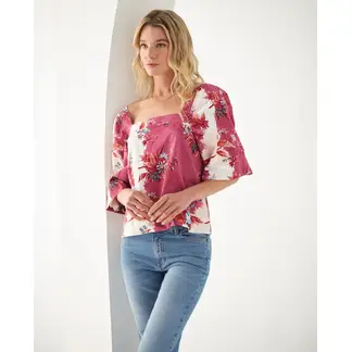 ESPRIT - Camisa para Mujer Escote Recto - Blusa para Dama Estampada