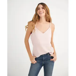 ESPRIT - Camisa para Mujer Manga Sisa con Perlas Decorativas