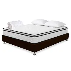 HIGH CLASS - Colchón Semidoble Standford + Protector + Basecama Chocolate
