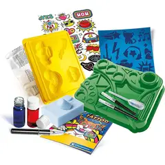 CLEMENTONI - Juego Creativo Pop Tattoo Con Plantillas Niños
