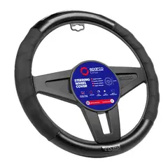 SPARCO - Funda Cubre Volante Negro PVC Tipo Carbono SPS105BK