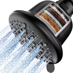 MILOPTS - Ducha Con Filtro De Agua Cabezal Purificador Alta Presion NEGRO