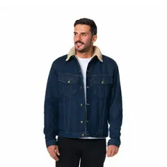 LEC LEE - Chaqueta Ovejera Hombre ?ndigo Oscuro