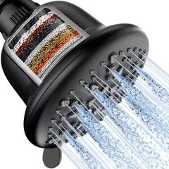 MILOPTS - Ducha Con Filtro De Agua Alta Presion Cabezal Purificador NEGRO