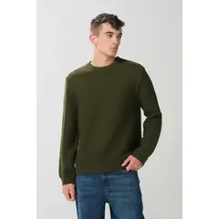 KOAJ - Suéter cuello redondo multicolor con rayas en relieve Hombre