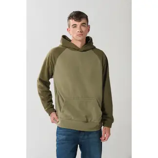 KOAJ - Buzo unicolor con manga ranglan y capota en contraste Hombre