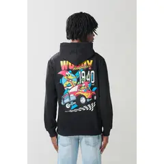 KOAJ - Buzo capota con estampado en frente del Pajaro Loco Hombre