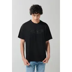 KOAJ - Camiseta masculina fit super oversize manga corta con e Hombre