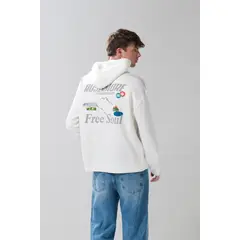 KOAJ - Buzo unicolor con diseños de paisajes y capota HOMBRE