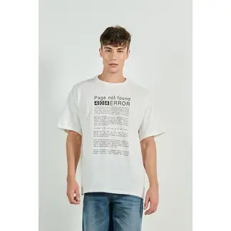 KOAJ - Camiseta crema oversize con texto estampado y manga cor Hombre