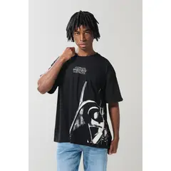 KOAJ - Camiseta negra oversize de Star Wars con cuello redondo Hombre