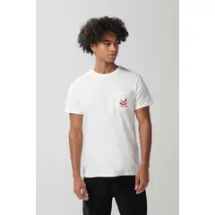 KOAJ - Camiseta en algodón unicolor con manga corta y bolsillo Hombre