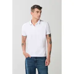 KOAJ - Camiseta unicolor polo con manga corta y aberturas Hombre