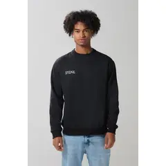 KOAJ - Buzo cuello redondo unicolor con estampado en frente. Hombre