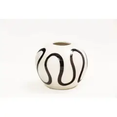 GENERICO - Florero The swirl vase M1-15 blanco con negro