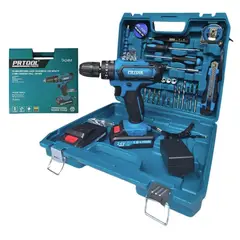 PROTOOL - Taladro Inalámbrico Percutor13mm 24V Con 30 Accesorios