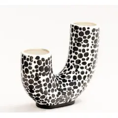 GENERICO - Florero The double trouble vase M1-16 blanco con negro