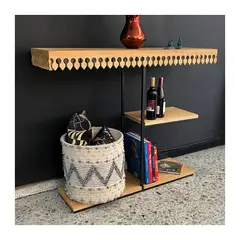 22 GRADOS DECORACION - Repisa Recibidor Bar Morgana en Roble y Metal 120x40cm
