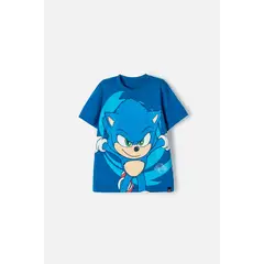 SONIC - Camiseta de azul manga corta para niño