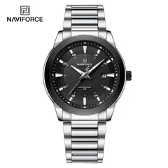 NAVIFORCE - RELOJ ORIGINAL ACERO ANALOGO NF8029 PLATEADO NEGRO
