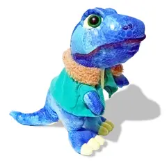GENERICO - Peluche Dinosaurio Con Abrigo Textura Escamosa 25cm Azul