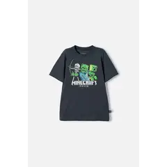 MINECRAFT - Camiseta de gris manga corta para niño