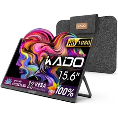 KADO - Monitor portátil de 15.6 pulgadas FHD 1920 x 1080+Funda protectora