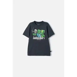 MINECRAFT - Camiseta de gris manga corta para niño