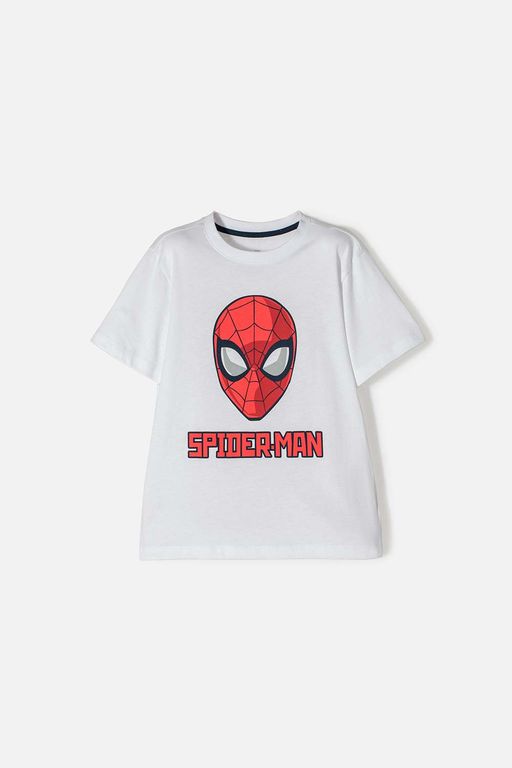 Camiseta de Spider-man manga corta blanca para niño