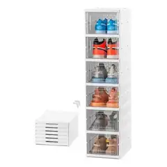 SHEN HUANG - Organizador Plegable Para Zapatos Armario De 6 Niveles Blanco