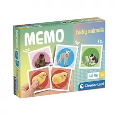 CLEMENTONI - Juego Educativo Animales Bebés Memoria 48 Cartas Para Niños